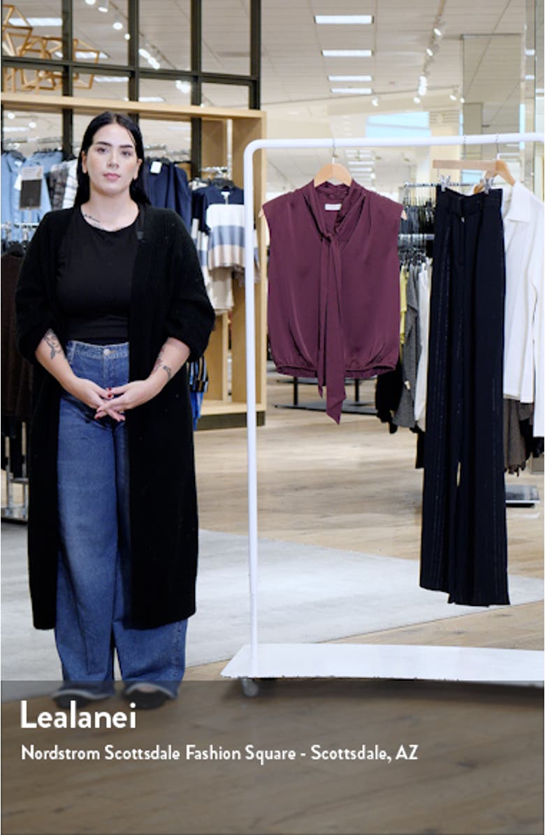 Winnet Tie Neck Satin Sleeveless Top, sales video thumbnail