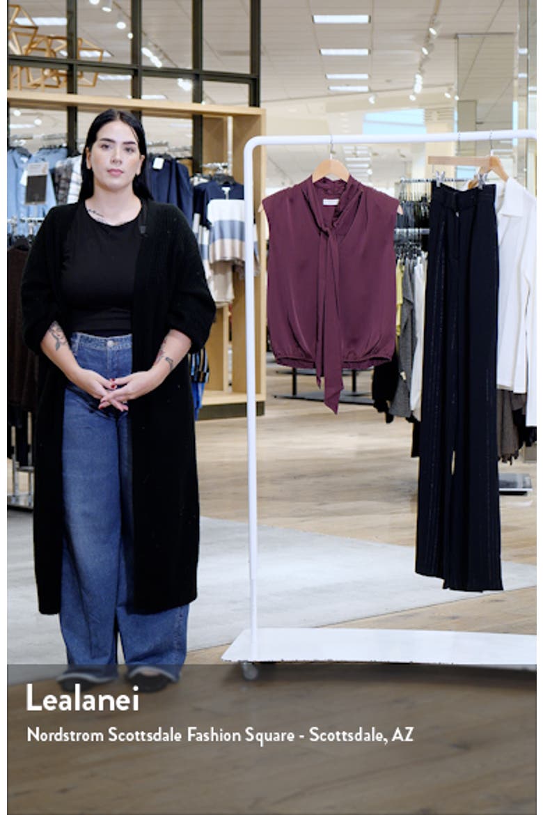 Winnet Tie Neck Satin Sleeveless Top video