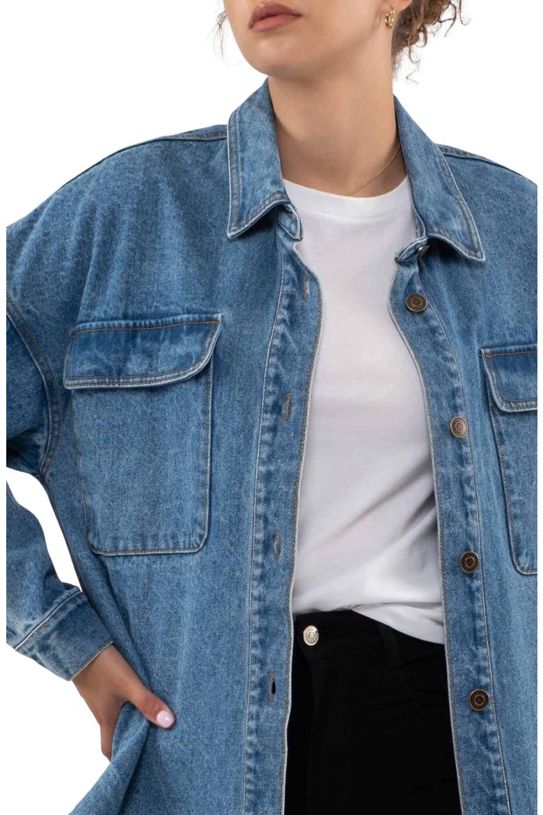Cotton Denim Shirt Jacket, Alternate, color, DENIM