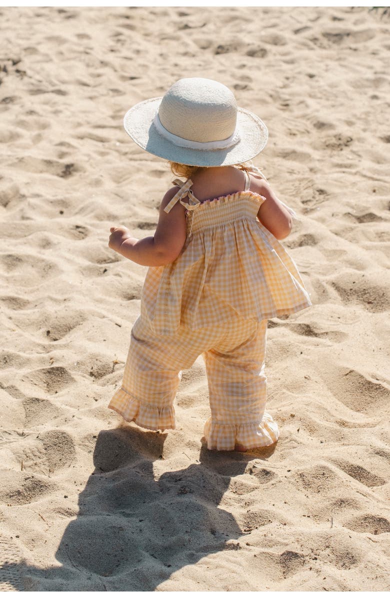 Wild Wawa Ruffle Pant Set, Alternate, color, Yellow Gingham/Strawberry