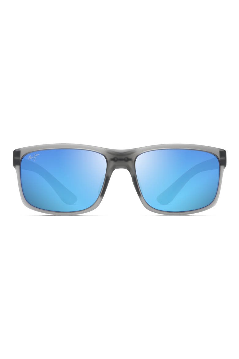 Pokowai Arch 58mm Polarized Rectangular Sunglasses, Main, color, GREY