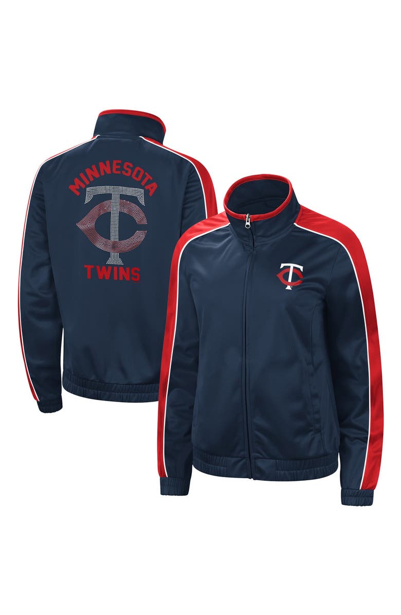 G-III 4HER BY CARL BANKS Women's G-III 4Her by Carl Banks Navy Minnesota Twins Gamer Full-Zip Track Jacket, Main, color, 