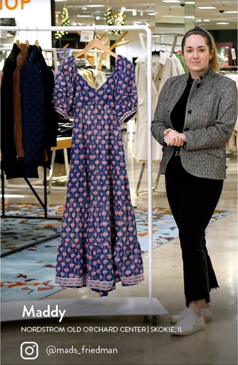 Annaleise Floral Puff Sleeve Cotton Maxi Dress, sales video thumbnail