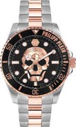 PHILIPP PLEIN The $kull Carbon Fiber Dial Bracelet Watch, 44mm