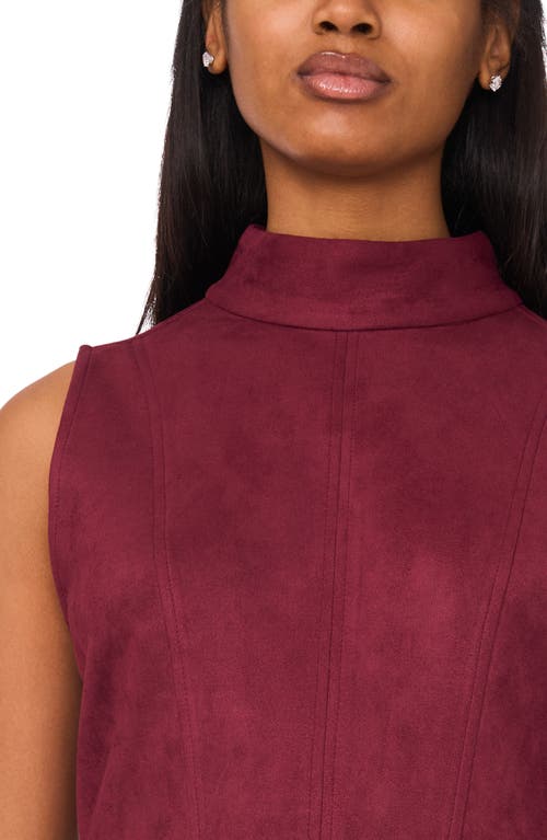 Halogenr Halogen(r) Mock Neck Sleeveless Dress In Burgundy