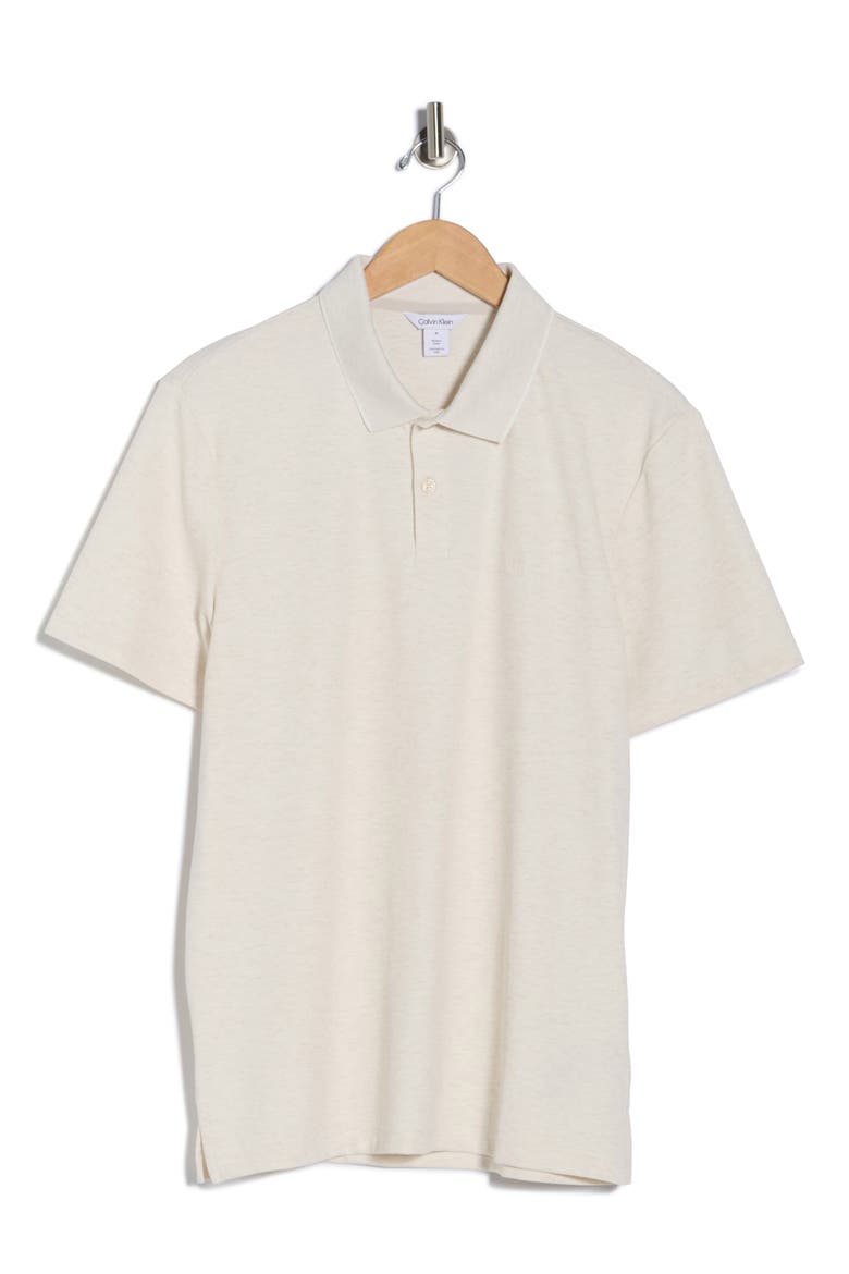 Birdseye Heather Interlock Polo, Alternate, color, BEIGE HEATHER
