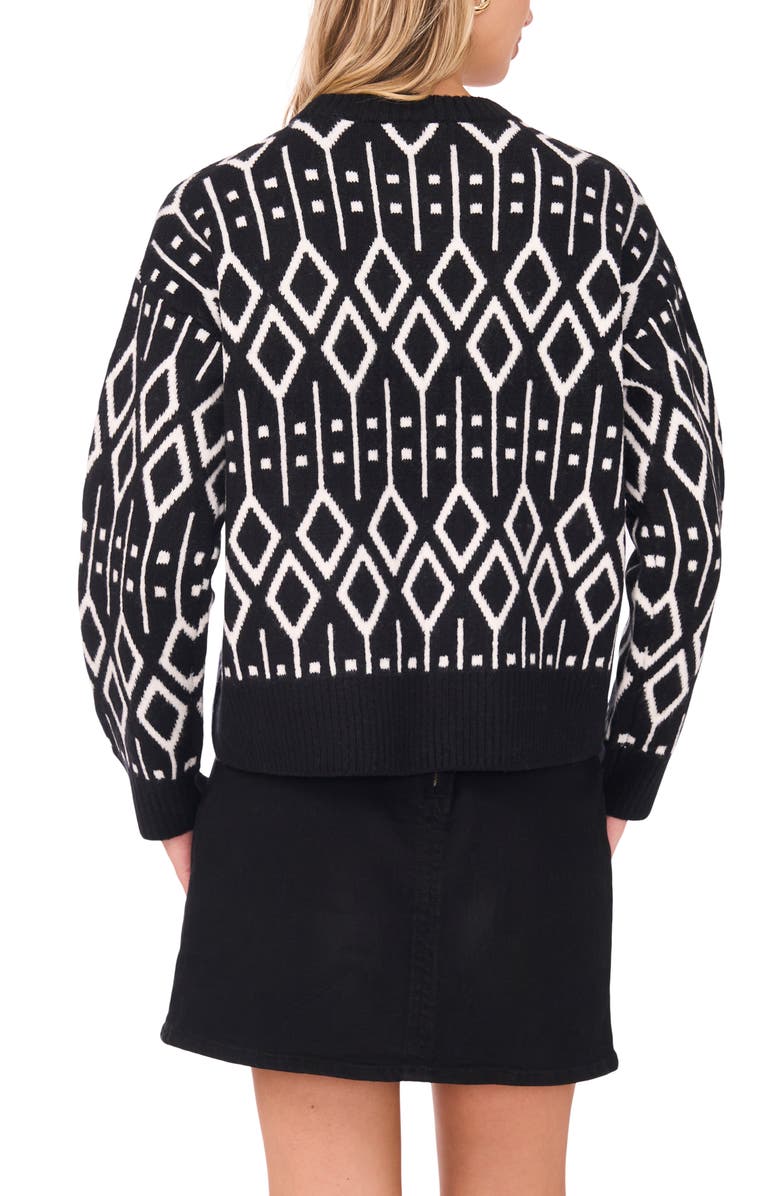 Vince Camuto Jacquard Sweater, Alternate, color, Rich Black