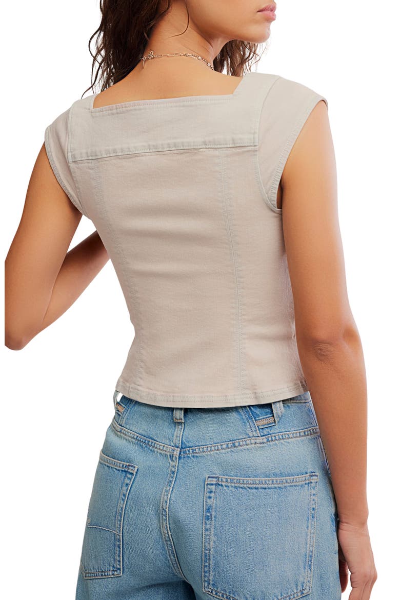 Marilyn Denim Corset Top, Alternate, color, TOFU