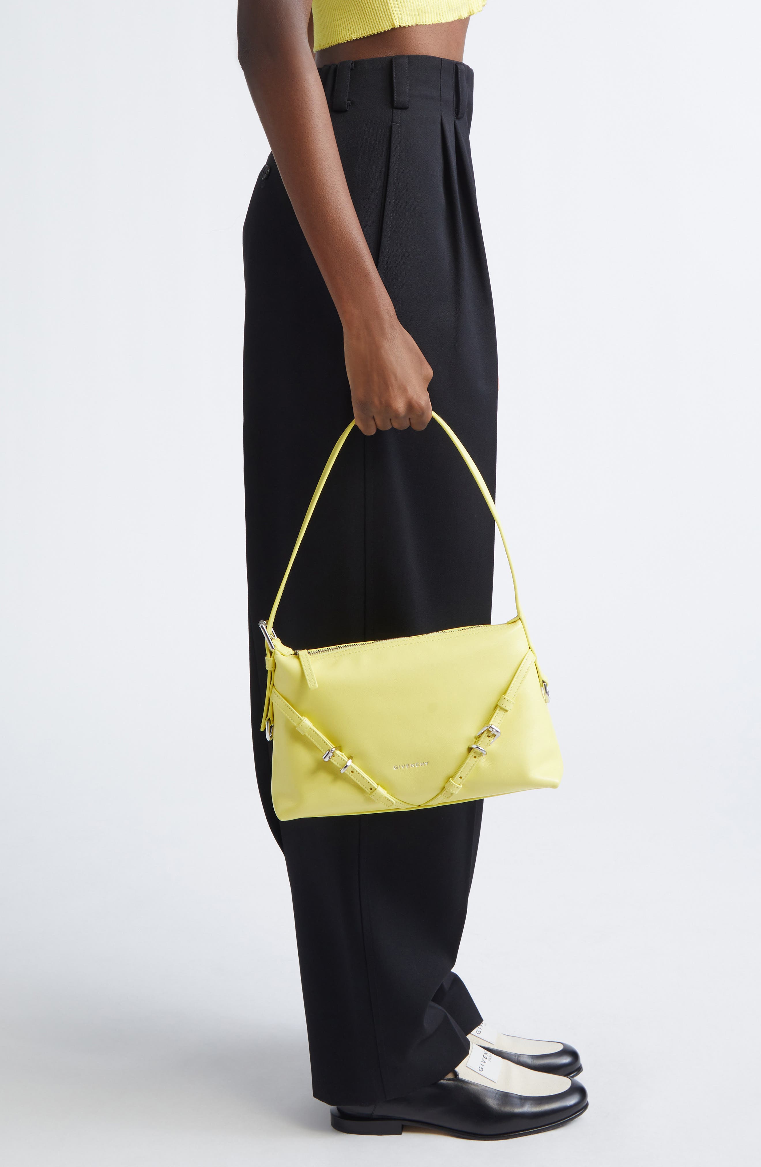 Mini Voyou Leather Shoulder Bag, Alternate, color, 725-ACID YELLOW