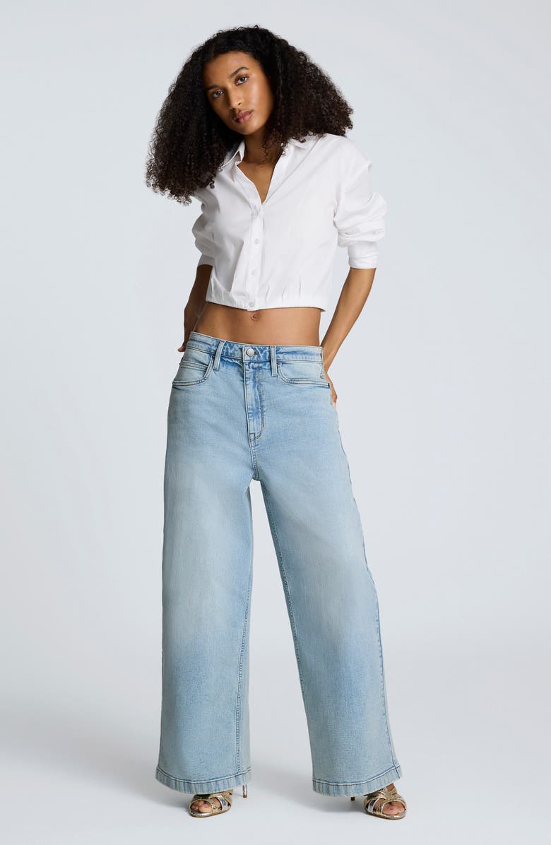 Kenneth Cole Low Rise Wide Leg Jeans, Alternate, color, Vista Wash