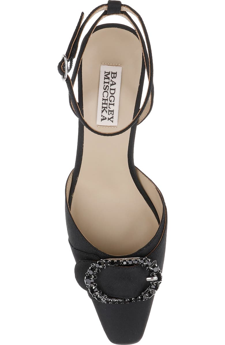 BADGLEY MISCHKA Odesza Kitten Heel Ankle Strap Pump, Alternate, color, Black Crepe