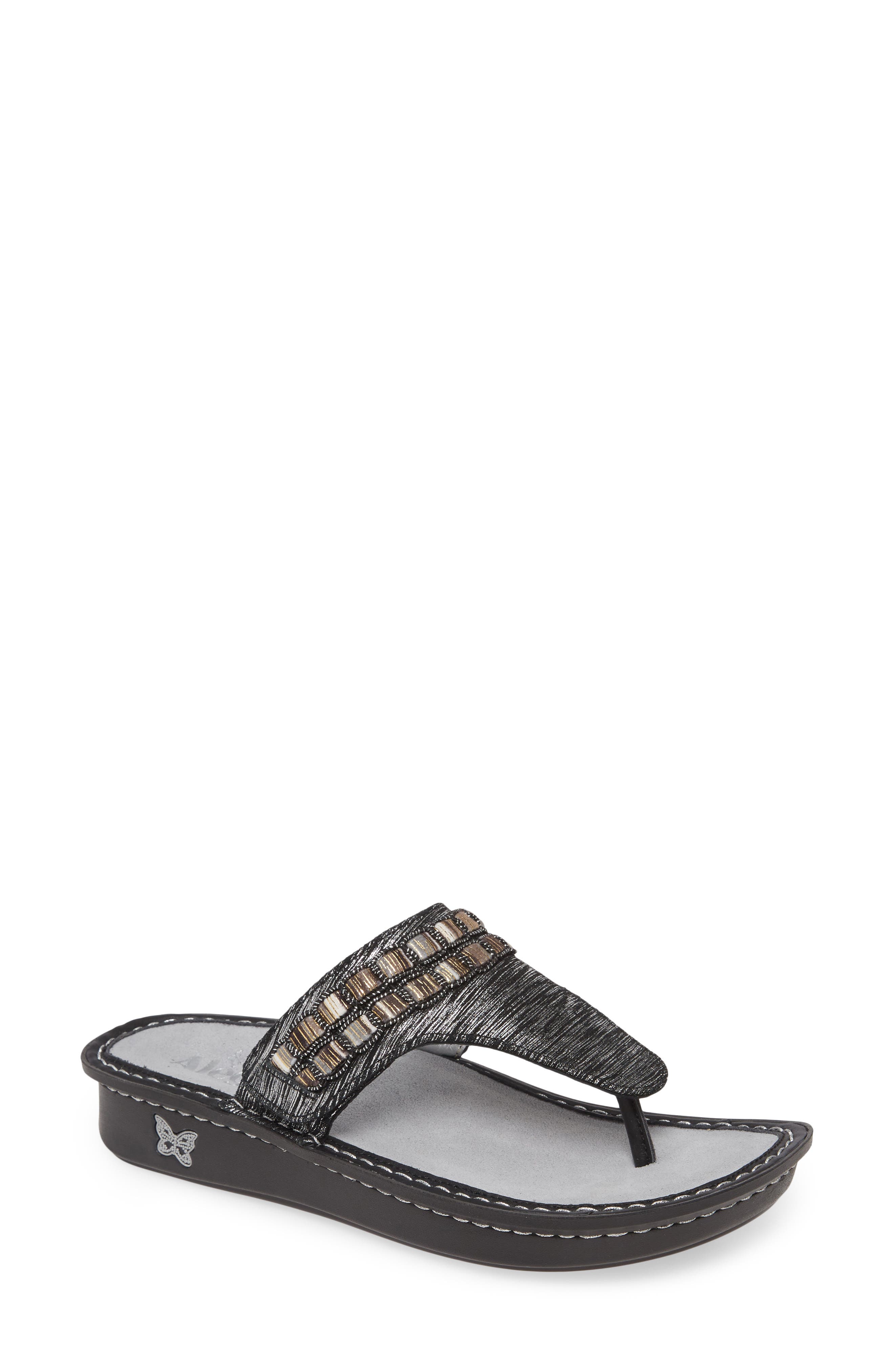 Alegria 'Vanessa' Thong Sandal, Main, color, SOIREE SILVER LEATHER