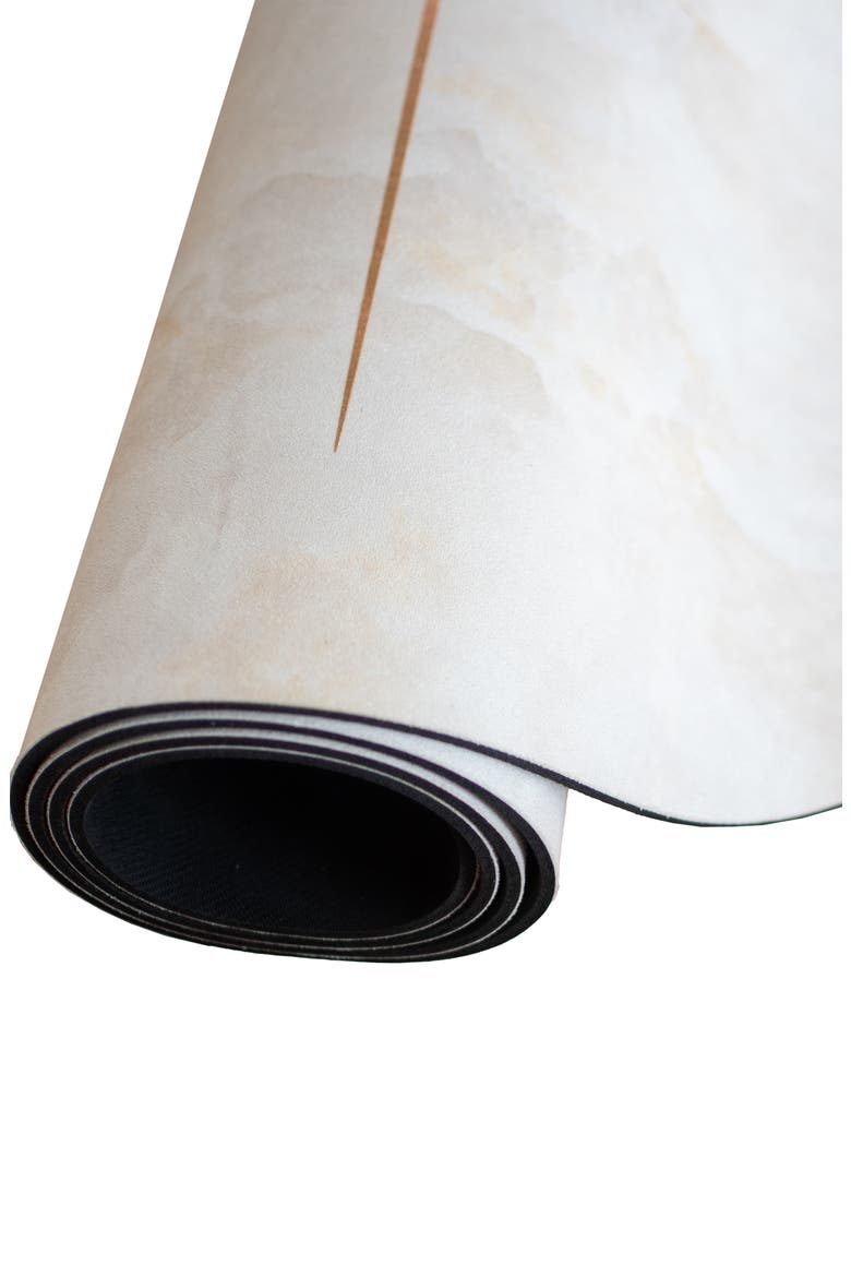 Classic - Yoga /Pilates Mat - Vegan Suede - Made for Hot Yoga, Alternate, color, White Marble
