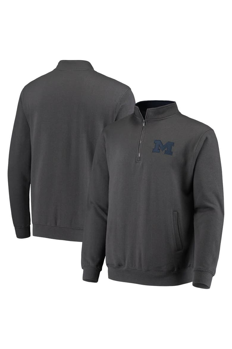 Men's Colosseum Charcoal Michigan Wolverines Tortugas Logo Quarter-Zip Jacket, Main, color, Charcoal