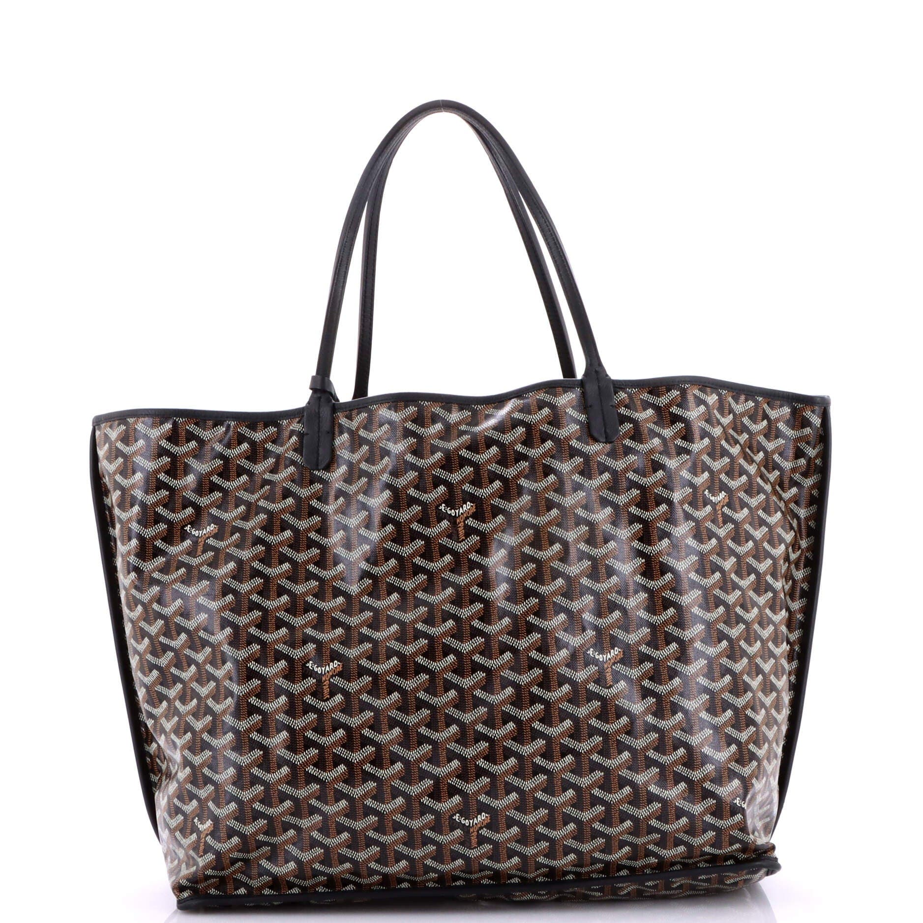 Pre-Owned Goyard Anjou Reversible Tote Coated Canvas GM, Alternate, color, Black