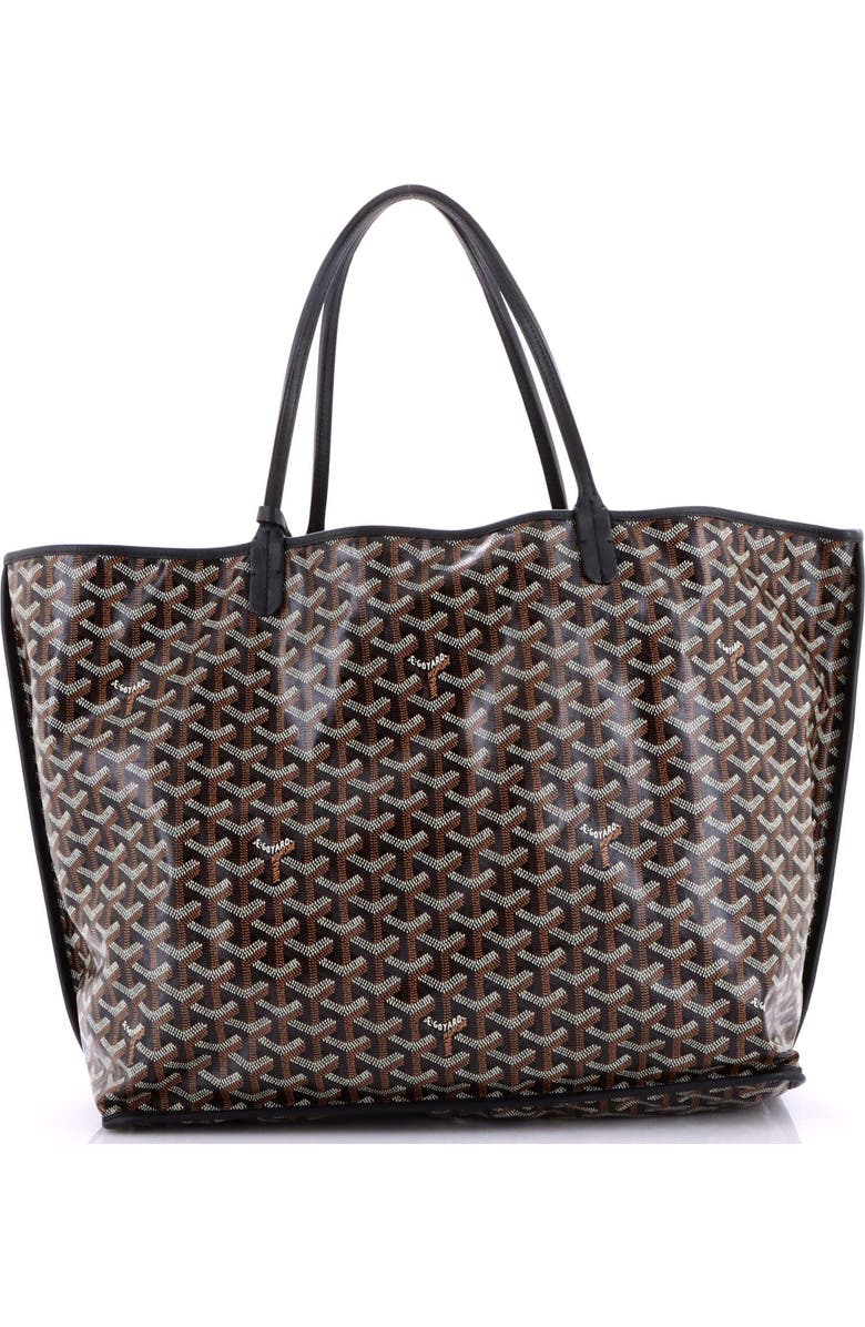 Pre-Owned Goyard Anjou Reversible Tote Coated Canvas GM, Alternate, color, Black