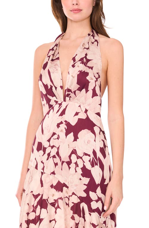 Parker The Vanya Floral Evening Dress In Burgundy