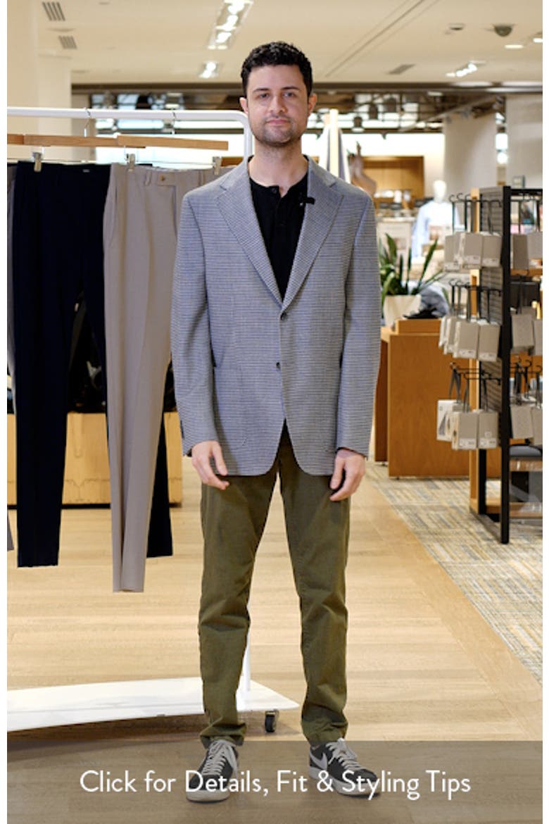 Hyperlight Soft Grey Houndstooth Check Wool & Linen Blend Sport Coat video