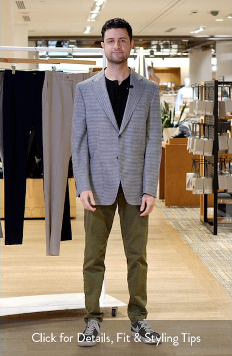 Hyperlight Soft Grey Houndstooth Check Wool & Linen Blend Sport Coat, sales video thumbnail