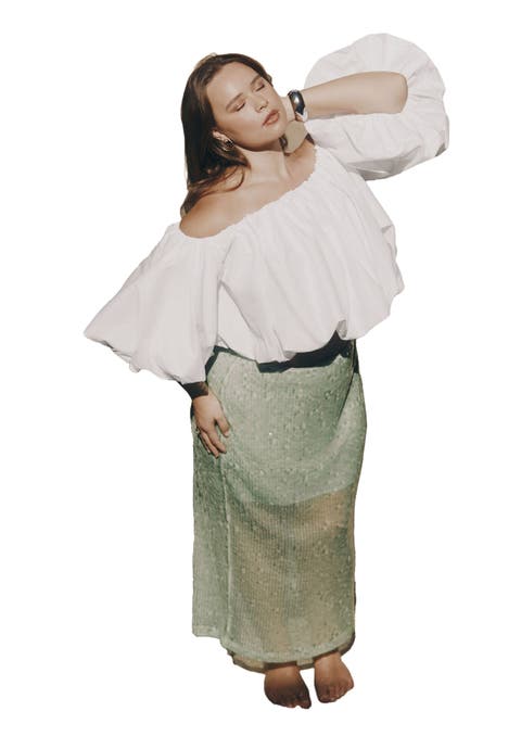 Semi Sheer Sequin Midi Skirt