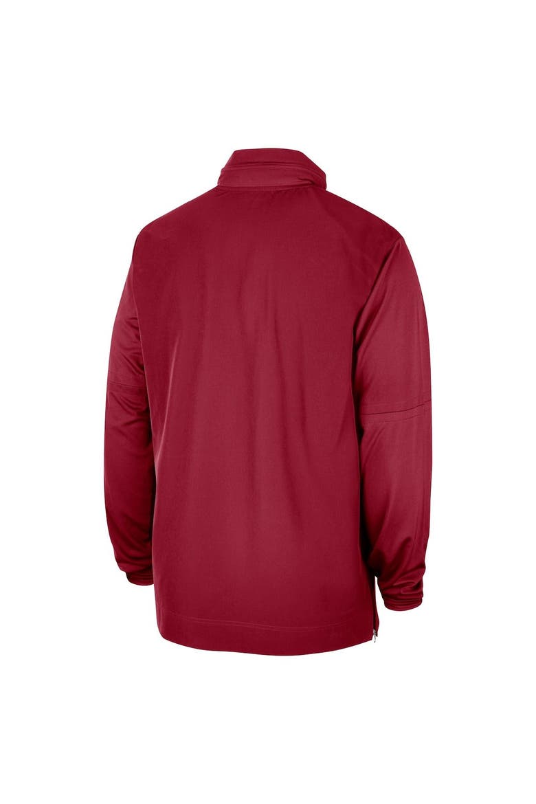 Men's Nike Crimson Oklahoma Sooners 2023 Coach Half-Zip Hooded Jacket, Alternate, color, Crimson