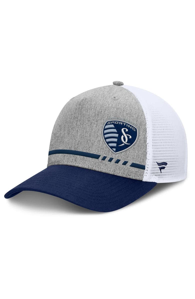 FANATICS Men's Fanatics Heather Gray Sporting Kansas City Low Block Trucker Adjustable Hat, Main, color, Heather Gray