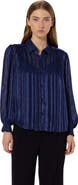 GERARD DAREL Annick Sheer Lurex Stripe Blouse