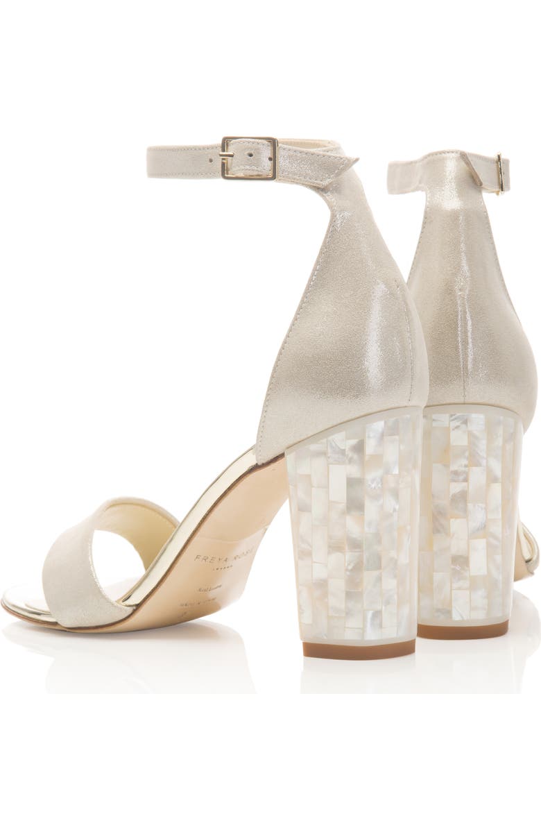 Freya Rose Martene Ankle Strap Pearl Heel Sandal, Alternate, color, Champagne