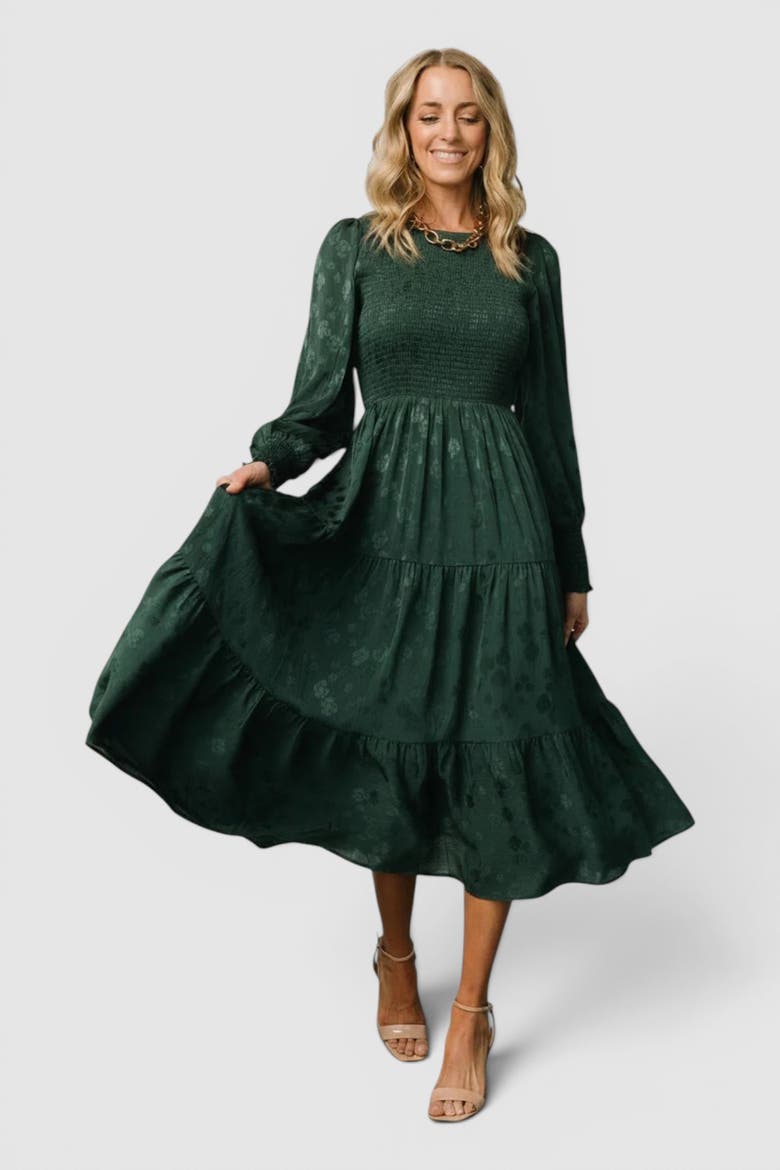 Stockholm Smocked Dress, Alternate, color, Dark Green