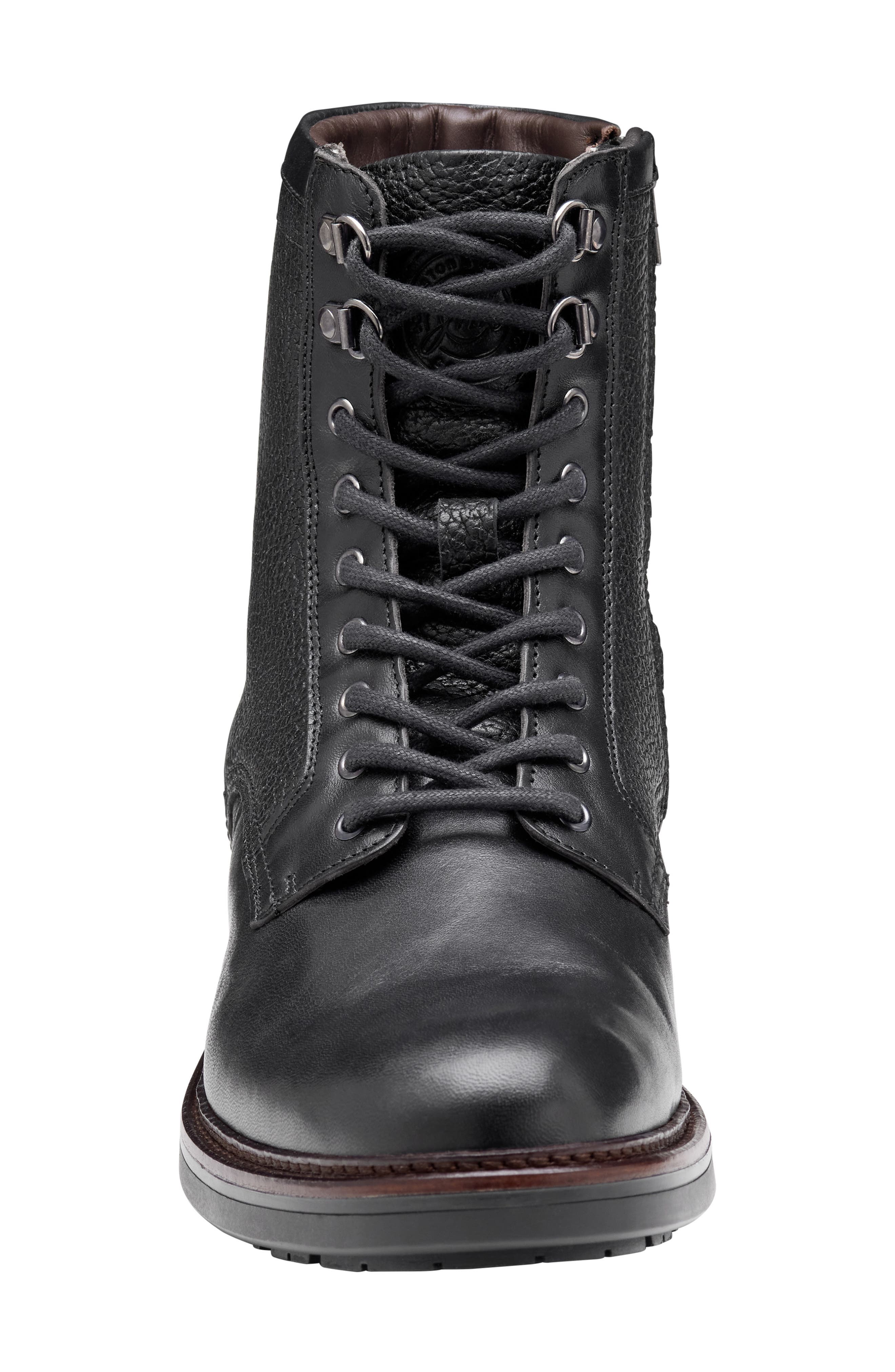 Latham Plain Toe Combat Boot, Alternate, color, BLACK EUROPEAN CALFSKIN