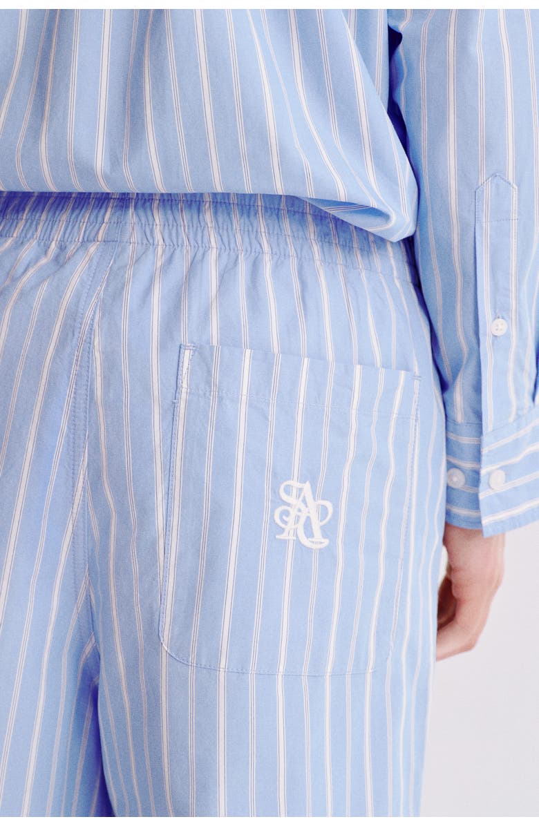 H&M Relaxed-fit pants, Alternate, color, Light Blue/Striped