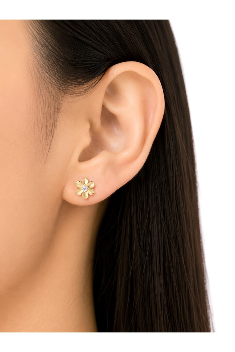 Daisy Flower Stud Earrings in 14K Gold, Alternate, color, Gold