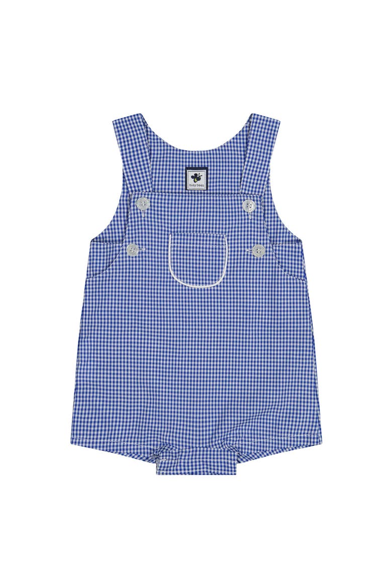 George Classic Romper Blue Mini Check, Main, color, Blue Mini Check