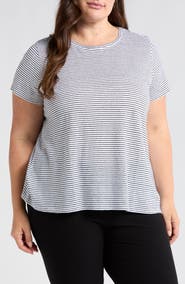 Eileen Fisher Stripe Organic Linen T-Shirt