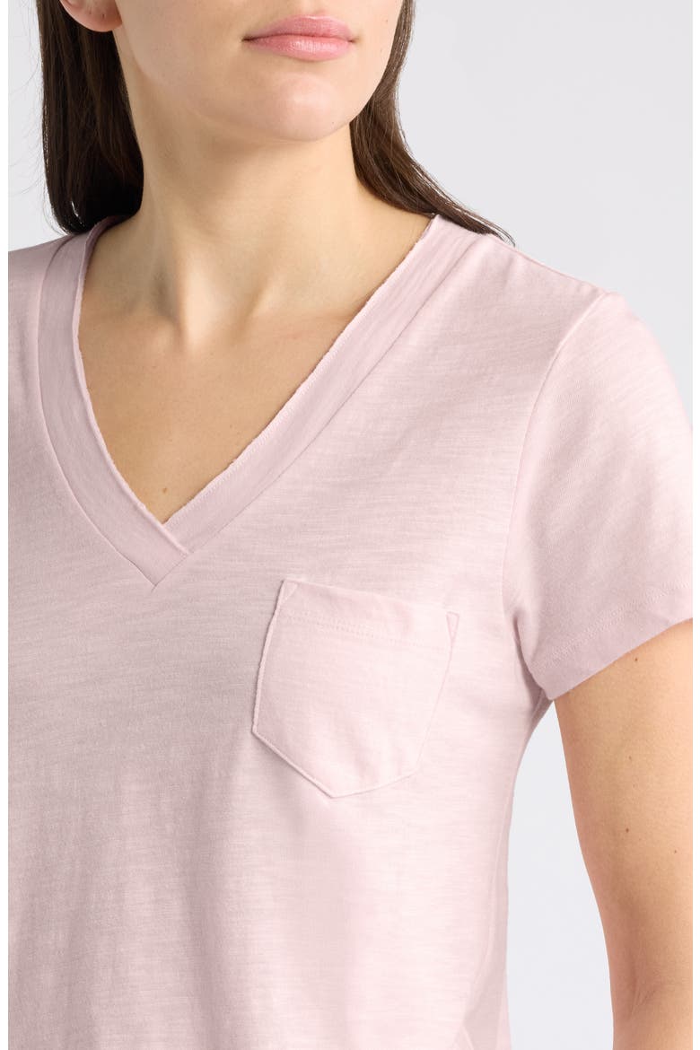 Cotton & Modal V-Neck T-Shirt, Alternate, color, PINK CAKE