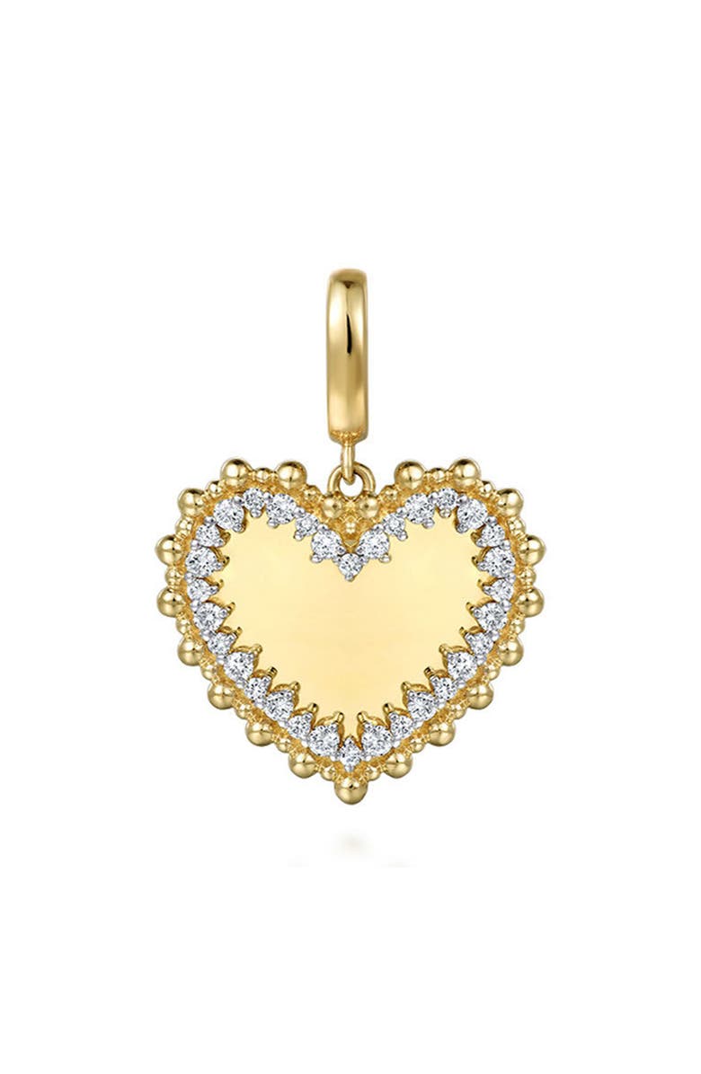 Gabriel & Co. Bujukan Diamond Heart Pendant, Main, color, Gold