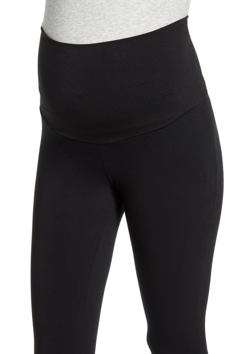 Maternal America Belly Support Maternity Leggings, Alternate, color, Black