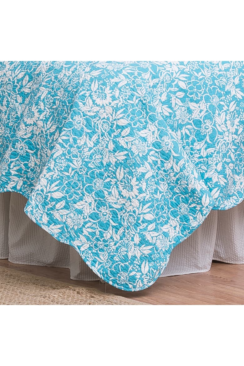 Jamaican Breeze Coastal Beach Cotton Quilt Set  - Reversible and Machine Washable, Alternate, color, Blue