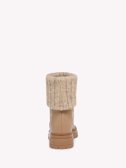 Gianvito Rossi Tenney Leather And Ribbed-knit Chelsea Boots In Brown
