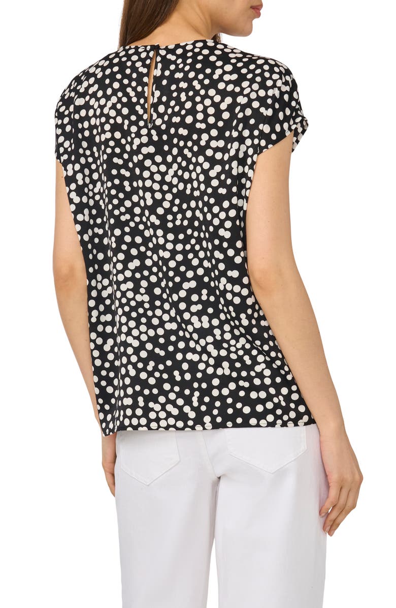 Halogen<sup>®</sup> Polka Dot Crepe Top, Alternate, color, Rich Black