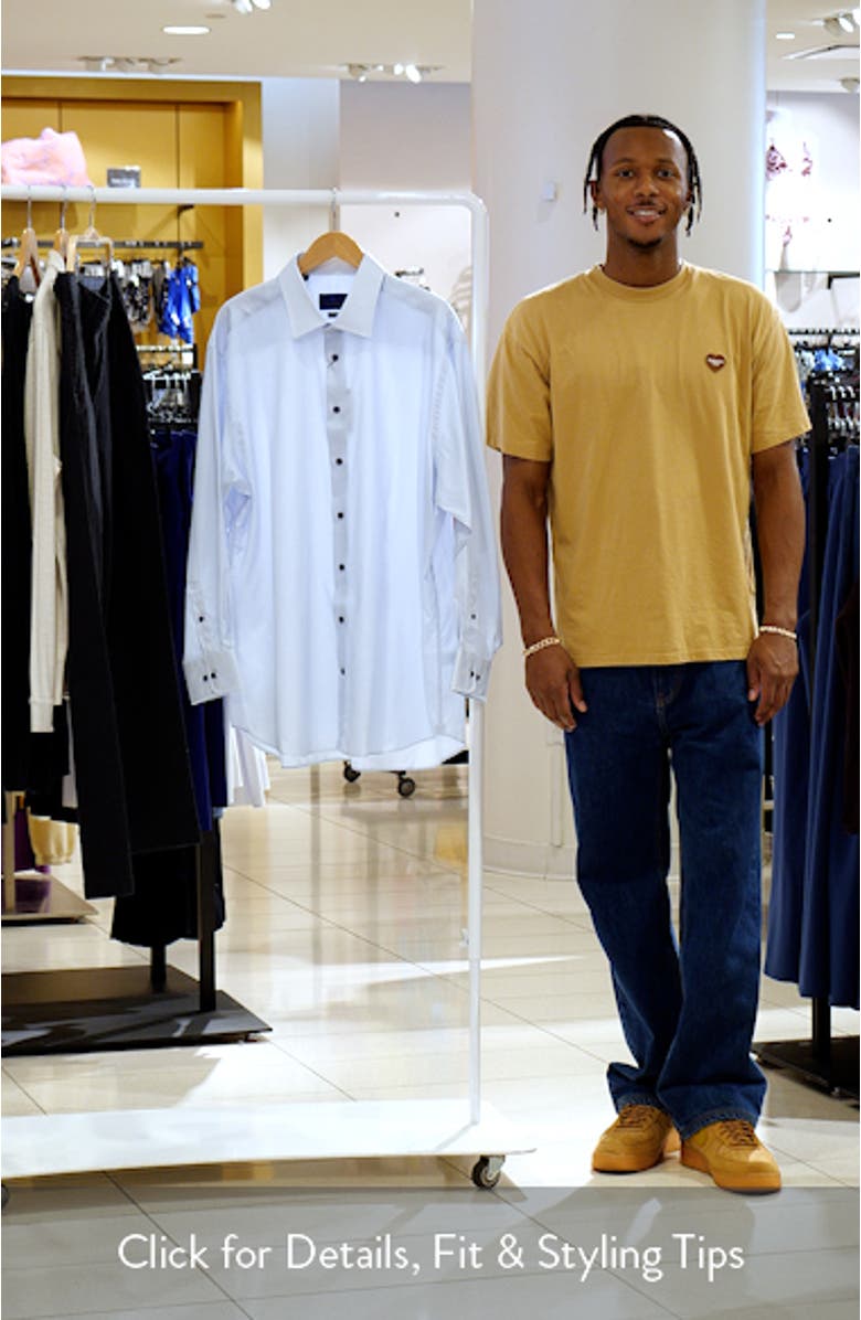 Regular Fit Micro Geometric Print Dress Shirt, sales video thumbnail