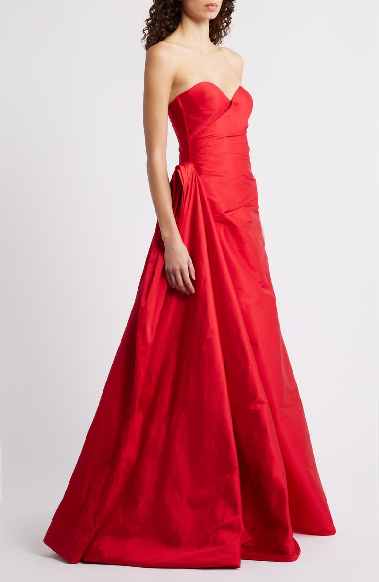 Chiara Boni La Petite Robe Lilya Strapless Taffeta Ballgown, Alternate, color, Passion