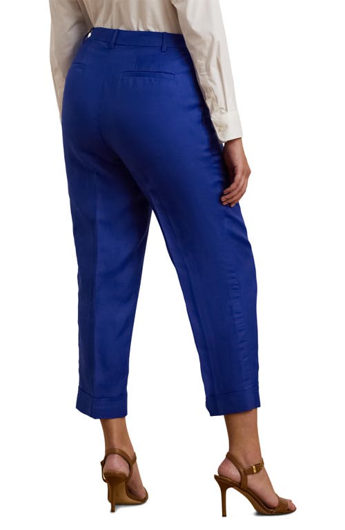 Ralph Lauren Lauren  Larabeth Linen Blend Suiting Pants In New Sapphire