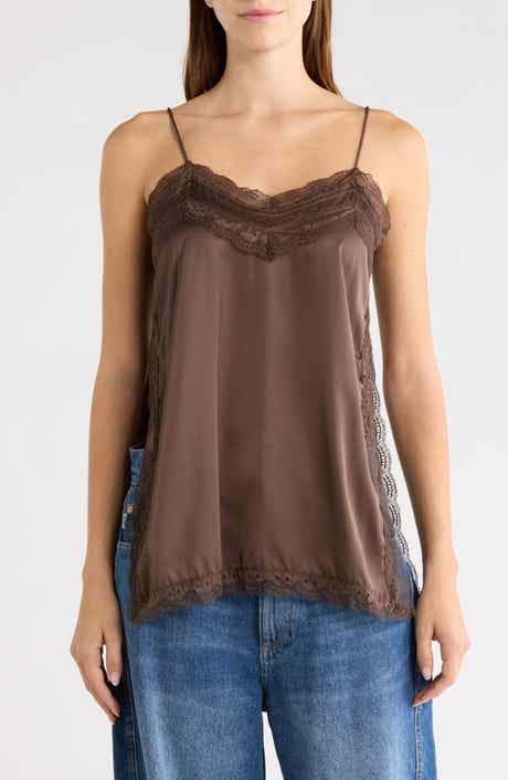 Lace Trim Satin Camisole
