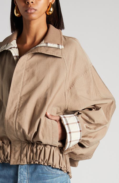 Bottega Veneta Oversize Cotton Twill Jacket In 9721 Dark Beige