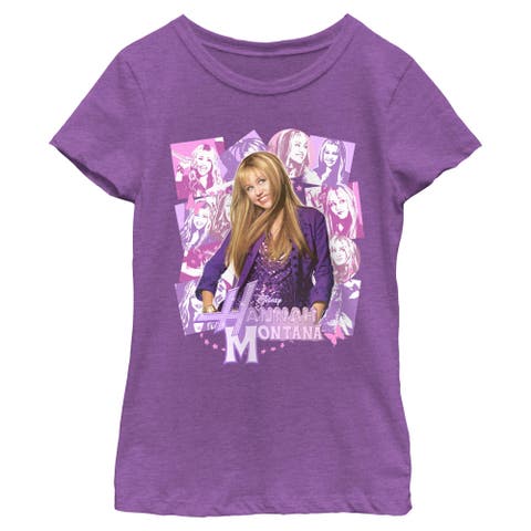 Girl's Hannah Montana Teen Star Collage  Graphic T-Shirt