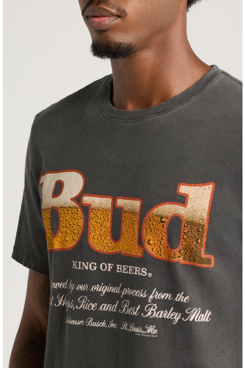 Bud King of Beer Cotton Graphic T-Shirt, Alternate, color, VINTAGE BLACK