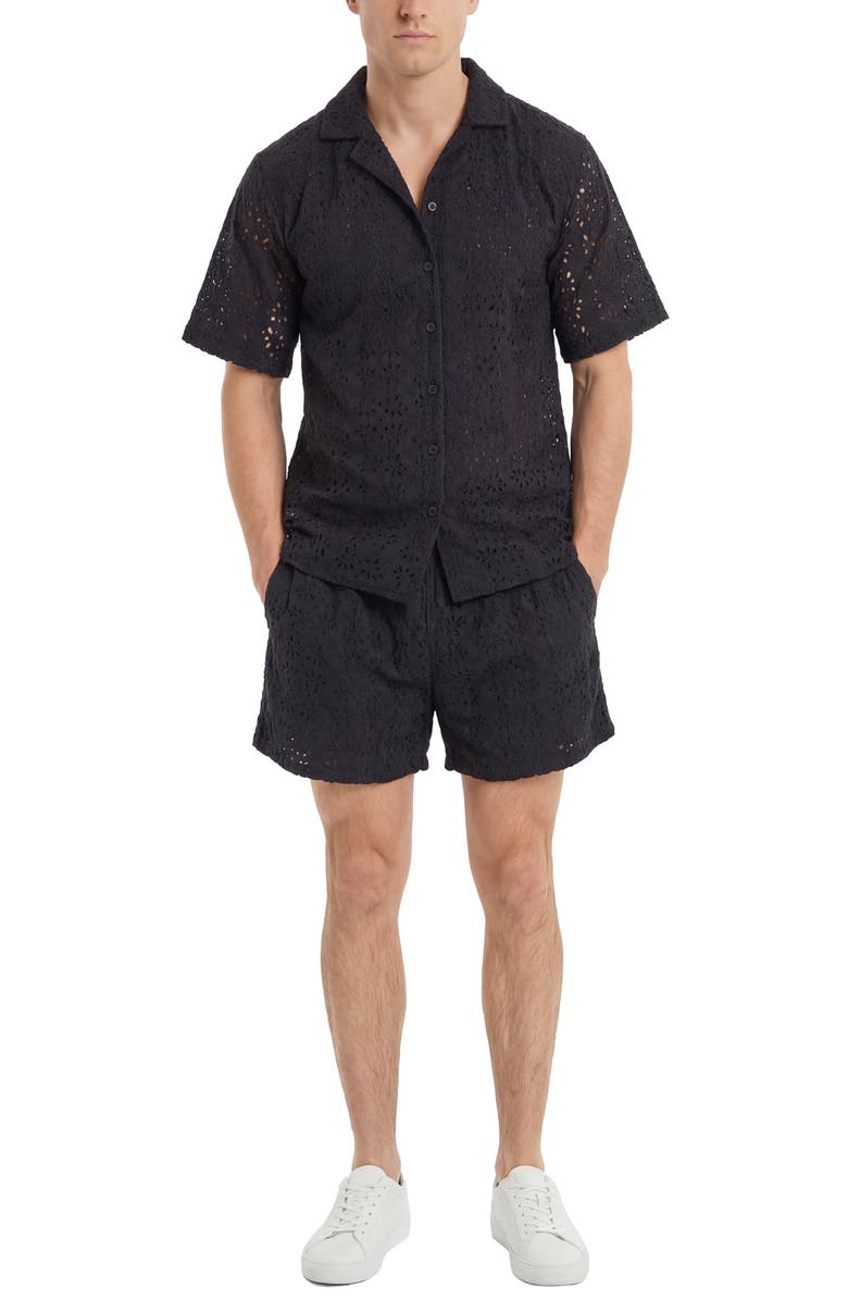 AREA STARS Eyelet Top, Main, color, Black