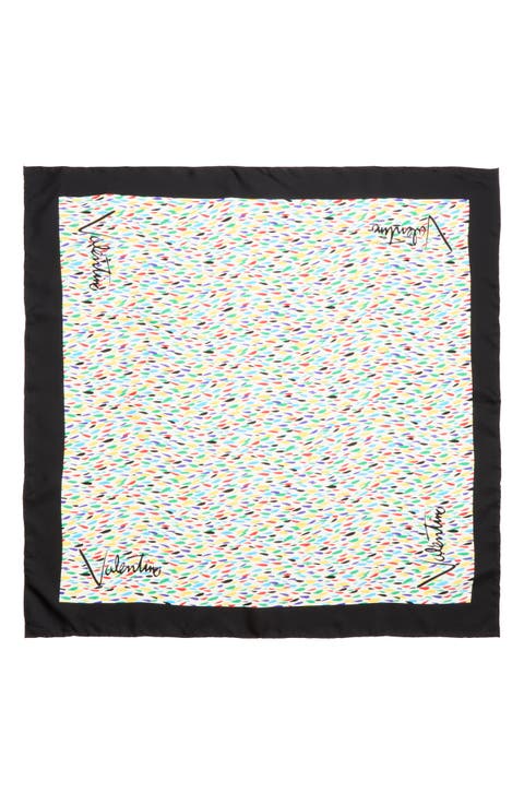 Colorful Print Silk Square Scarf