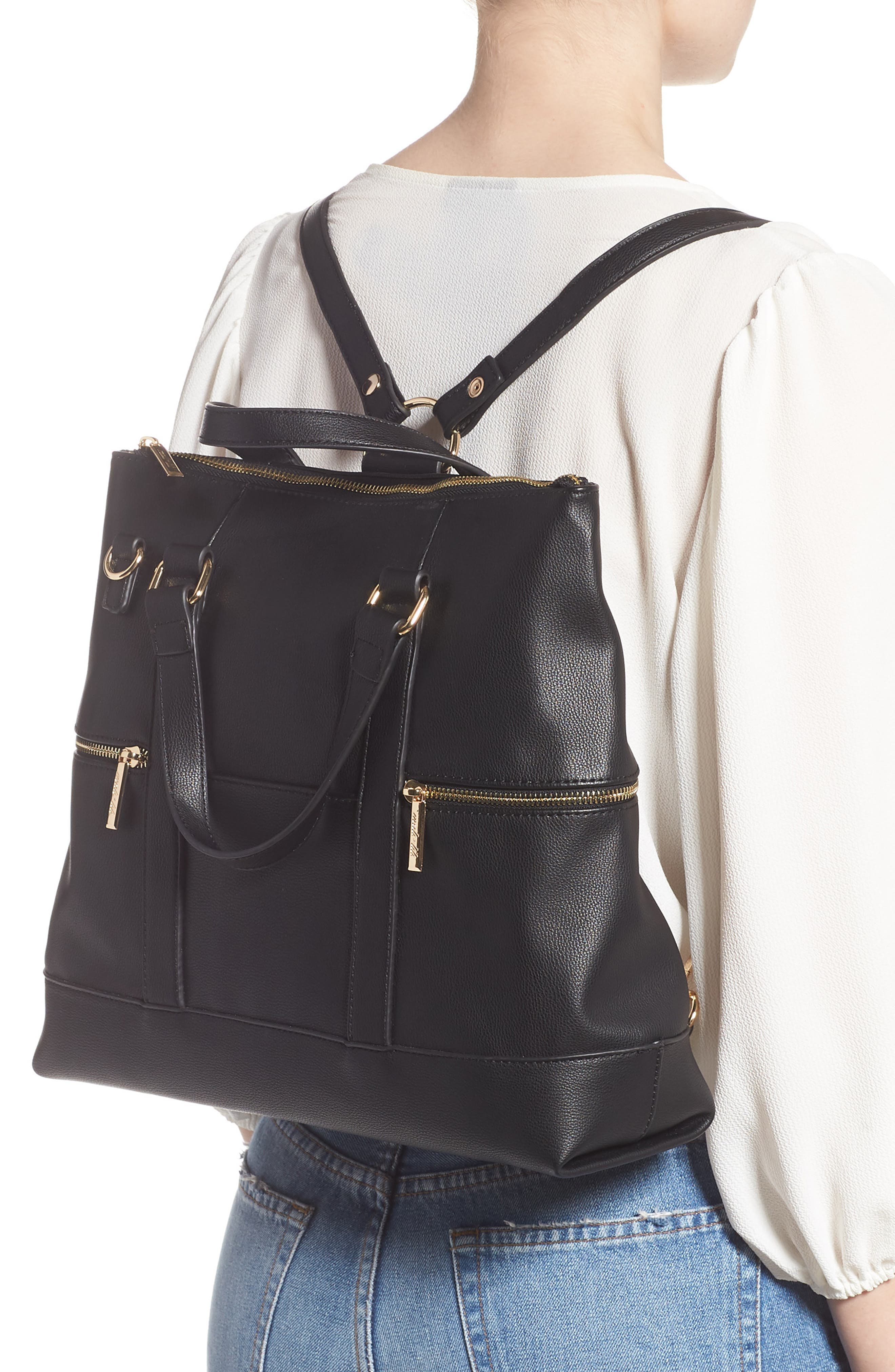 Mali + Lili Samantha Large Vegan Leather Convertible Backpack, Alternate, color, 